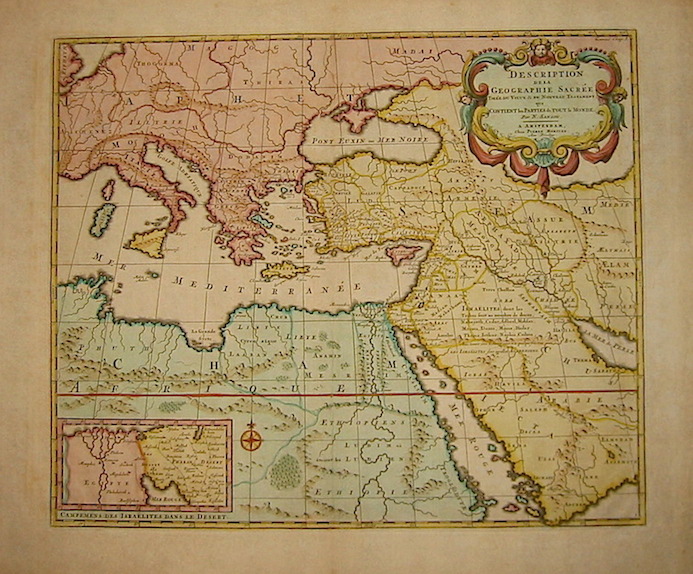 Sanson Nicolas (1600-1667) Description de la Geographie Sacrée tirée du Vieux & du Nouveau Testament qui contient les parties de tout le monde 1700 ca. Amsterdam